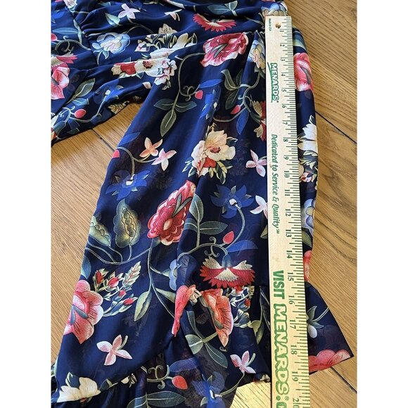 Betsy Johnson Mini Dress Floral Print Long Bell Sleeves Size 8 City Cottagecore - Picture 13 of 16